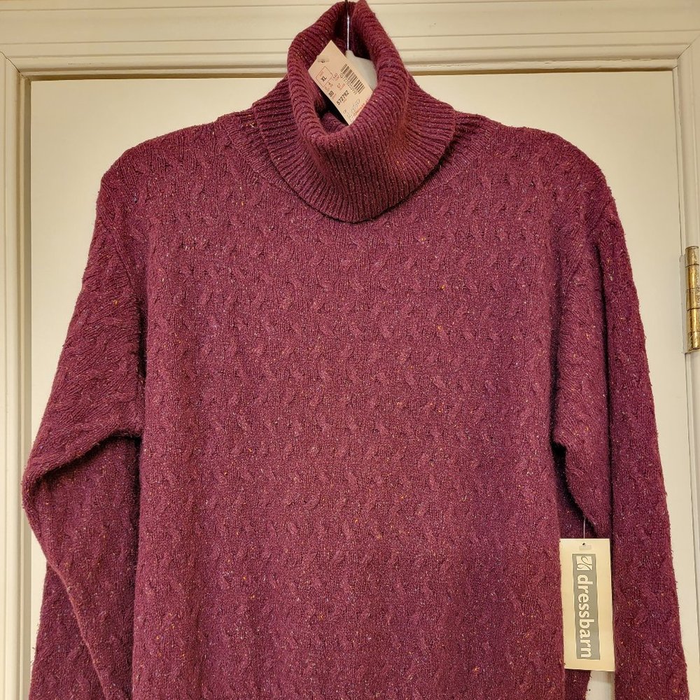 DRESSBARN Sweater, Burgundy Melange, Size XL, NWT